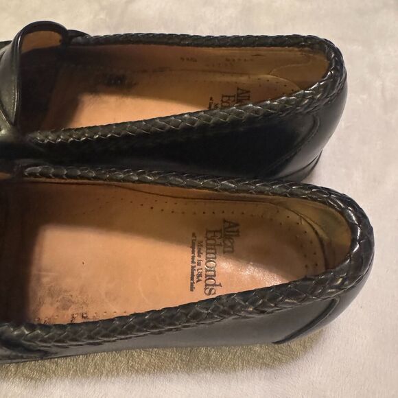 Allen Edmonds MAXFIELD Men's Leather Tassel Loafers 9.5 D Black dress shoes - Picture 3 of 7